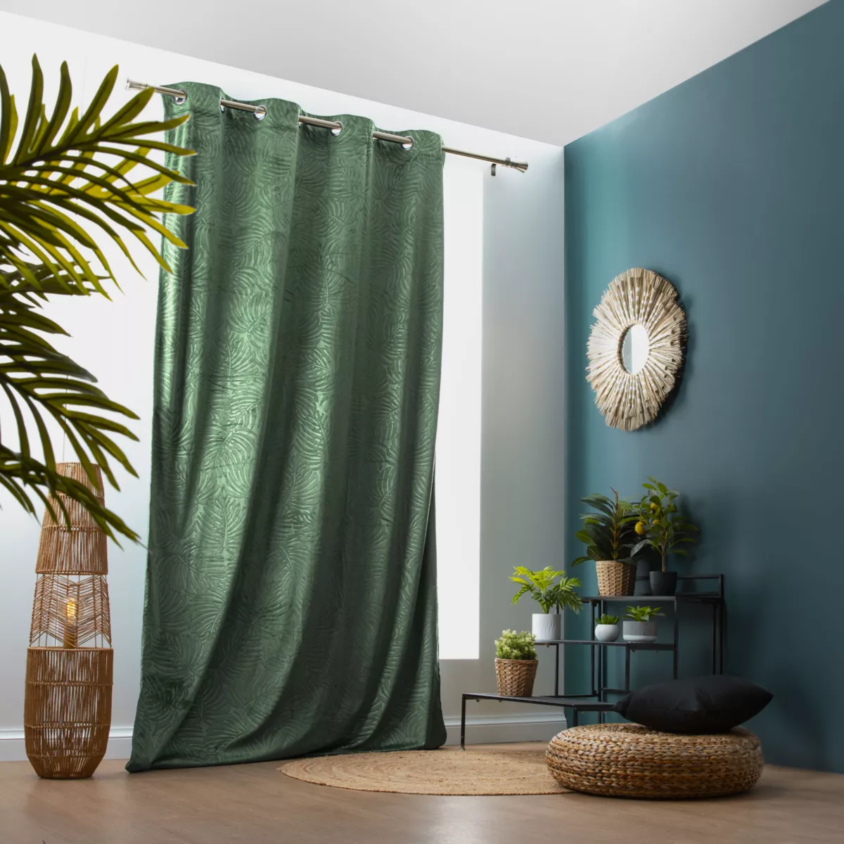 Verdunkelungsvorhang Samt (140 x 240 cm) Fern Rosmaringrün