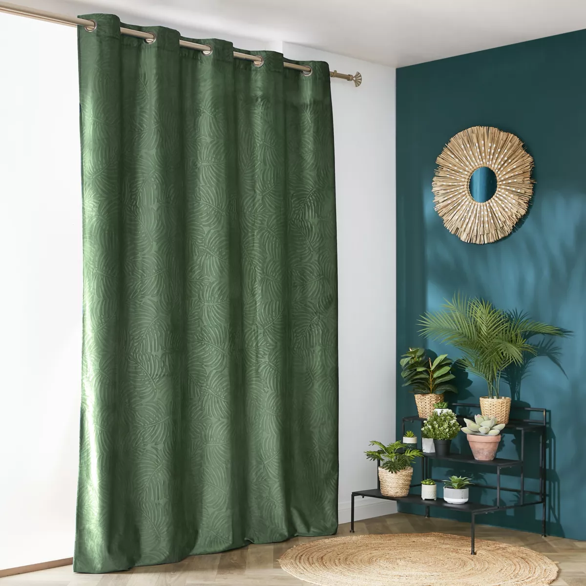 Tenda oscurante velluto (180 x 260 cm) Fern Verde rosmarino