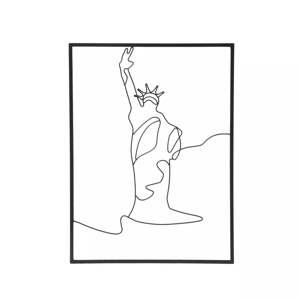 Decoración mural de metal (H40 cm) Estatua de la Libertad Negro