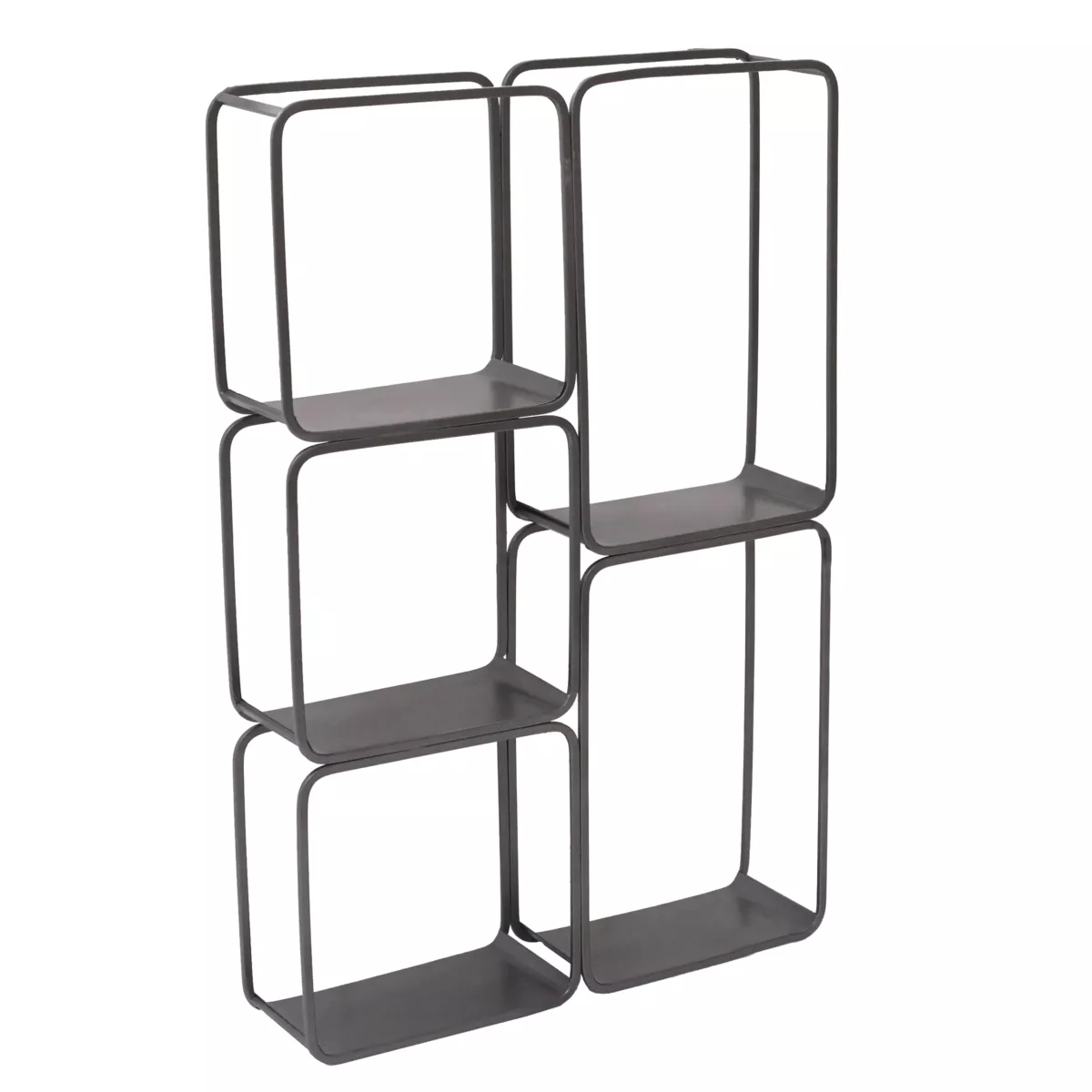 Scaffale da parete in metallo 5 ripiani (Alt 77 cm) Retrò Grigio antracite