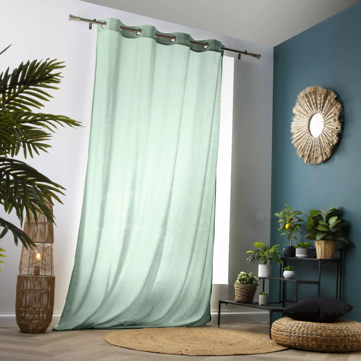 Rideau occultant velours (140 x 240 cm) Fern Vert sauge