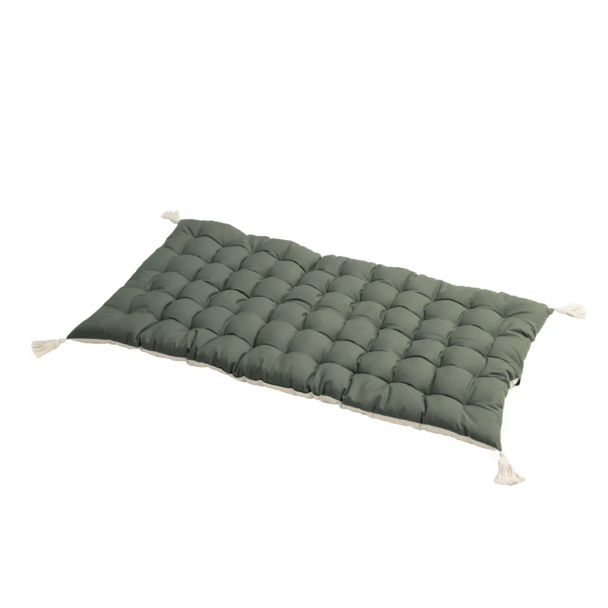Matelas de sol coton (60 x 120 cm) Pixel Bicolore Vert kaki / beige