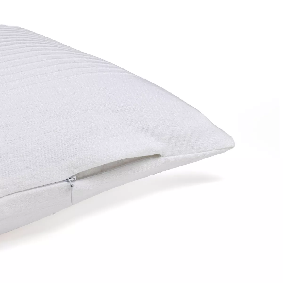 Housse de coussin rectangulaire coton tissé (30 x 50 cm) Léa Blanche