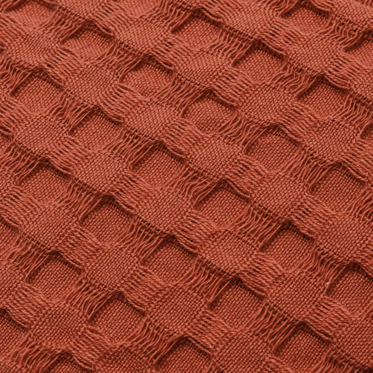 Housse de coussin rectangulaire coton nid d'abeille (30 x 50 cm) Maya Terracotta