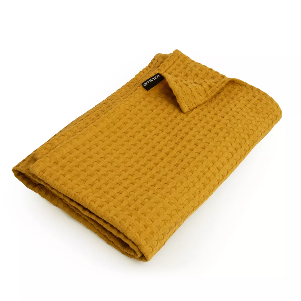 Colcha decorativa algodón nido de abeja (130 x 160 cm) Maya Amarillo azafrán