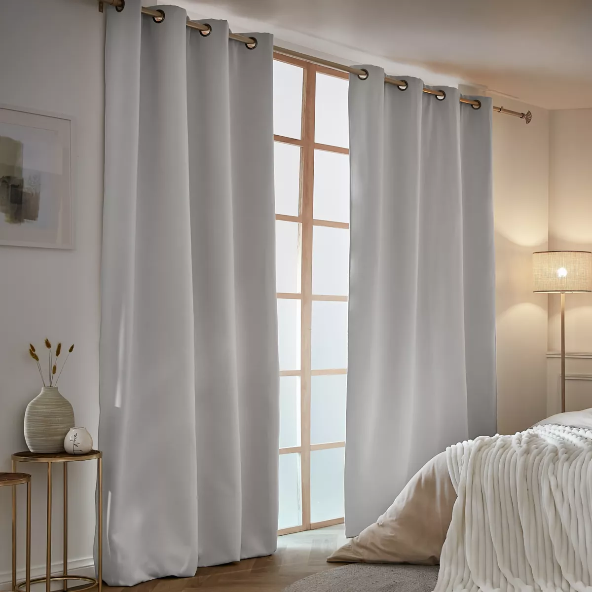 Rideau obscurcissant thermique (140 x 240 cm) Calore Gris clair