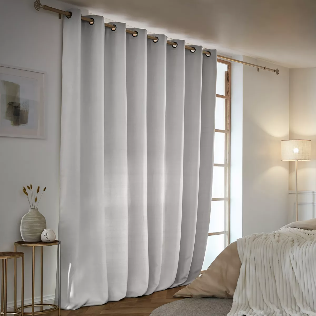 Halbverdunkelnder Thermovorhang (280 x 260 cm) Calore Hellgrau