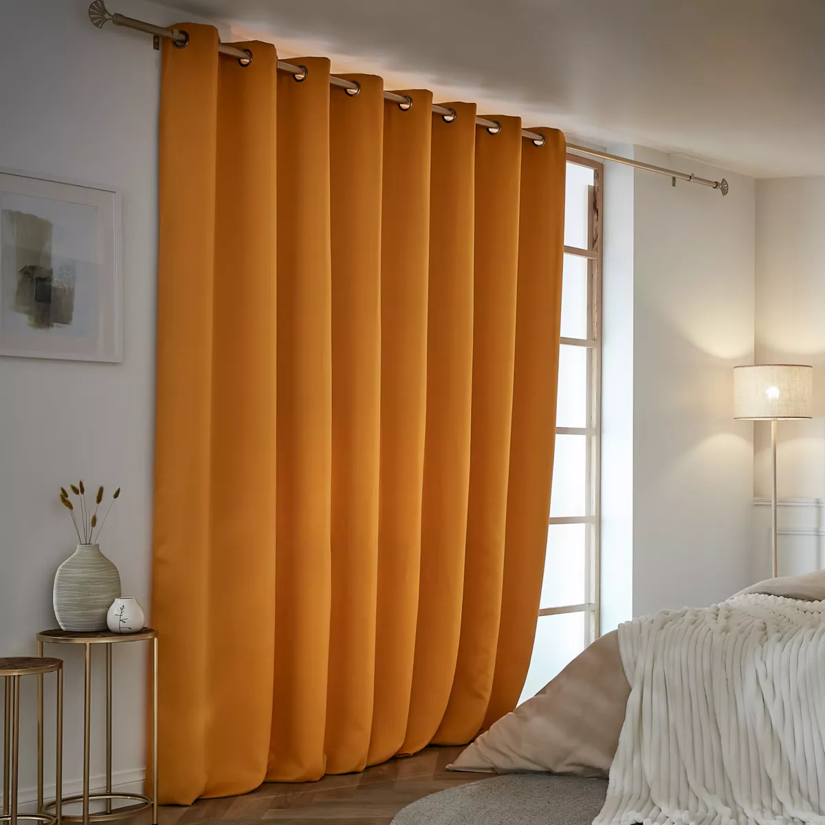 Halbverdunkelnder Thermovorhang (280 x 260 cm) Calore Honiggelb