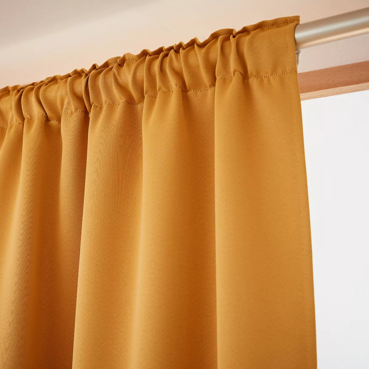 Halbverdunkelnder Thermovorhang Kräuselband (140 x 240 cm) Calore Honiggelb