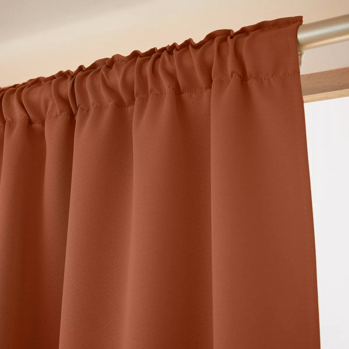 Tenda oscurante a passanti nascosti (140 x 240 cm) Calore Terracotta