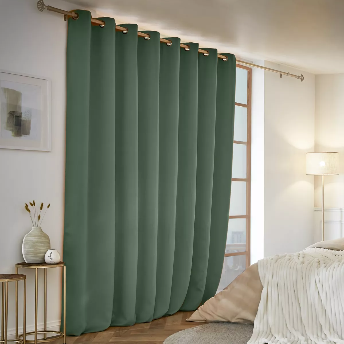 Cortina opaca térmica (280 x 260 cm) Calore Verde romero