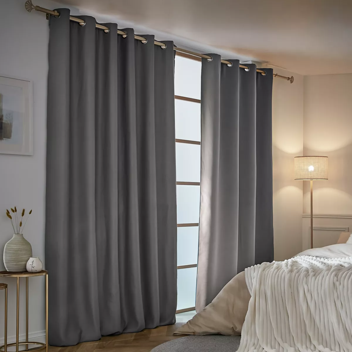 Cortina opaca térmica (180 x 260 cm) Calore Gris antrácita