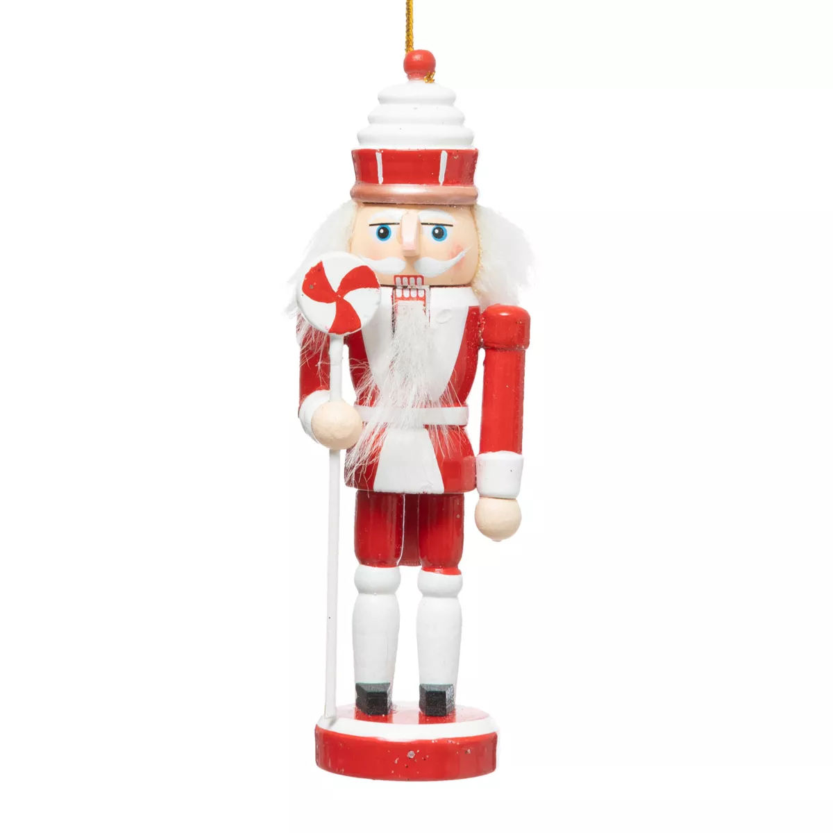 Nussknacker zum Aufhängen aus Holz (H13 cm) Bonbon Rot