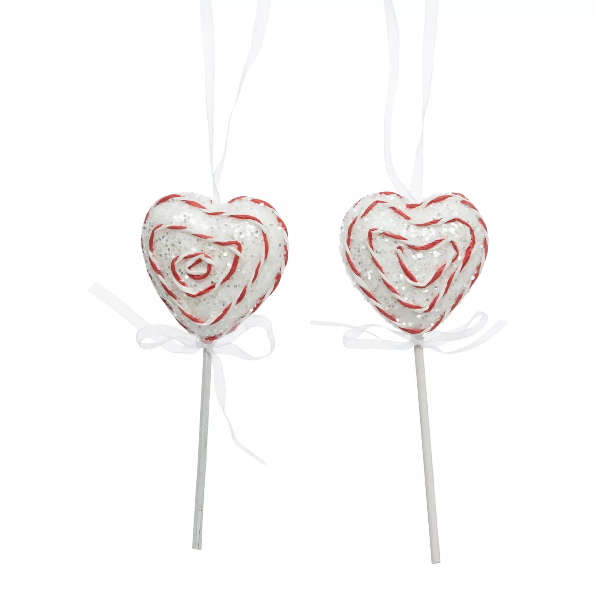 2er Set Lollies zum Aufhängen (H11 cm) Cœur sucré et Pailletten