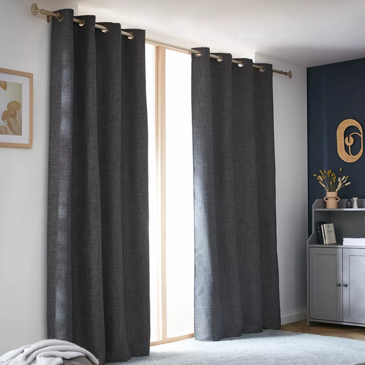 Rideau obscurcissant thermique (140 x 240 cm) Alba Gris anthracite