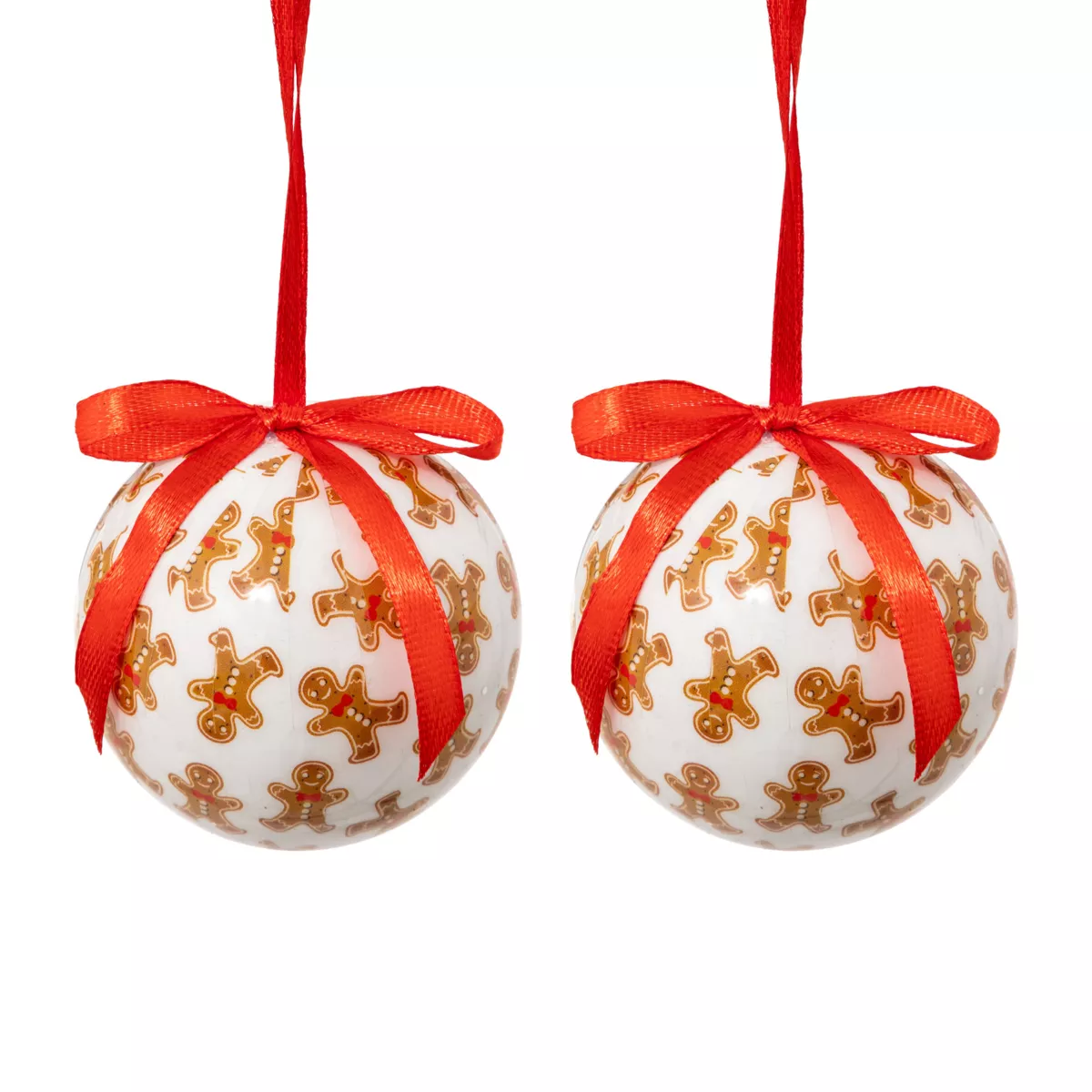 Lote de 2 bolas de Navidad (D60 mm) PequeÃ±o Bizcocho