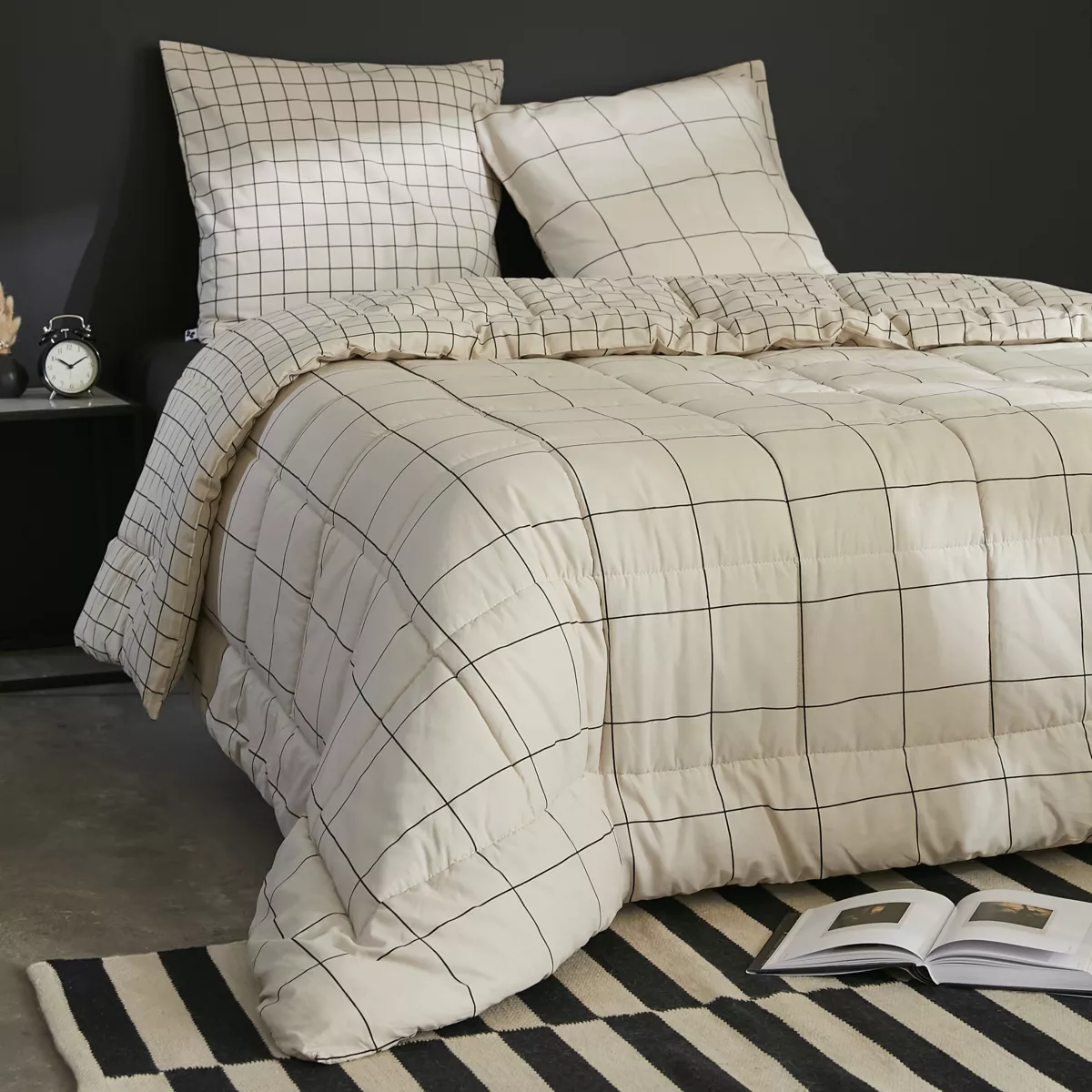Nórdico estampado y una funda para almohada (140 x 200 cm) Carrie Beige 