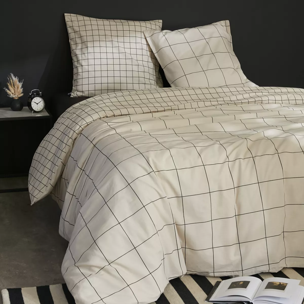 Parure de lit (Housse de couette + 2 Taies d'oreiller) 240 x 220 cm Coton imprimŽ CARRIE Pampa