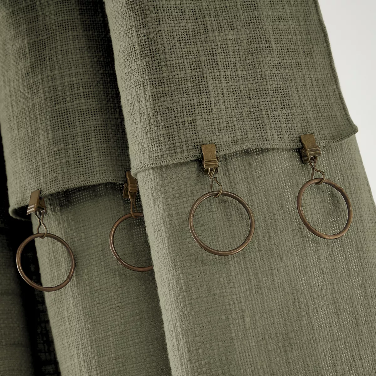 Tenda cotone regolabile (140 x max 270 cm) Sixtine Verde rosmarino
