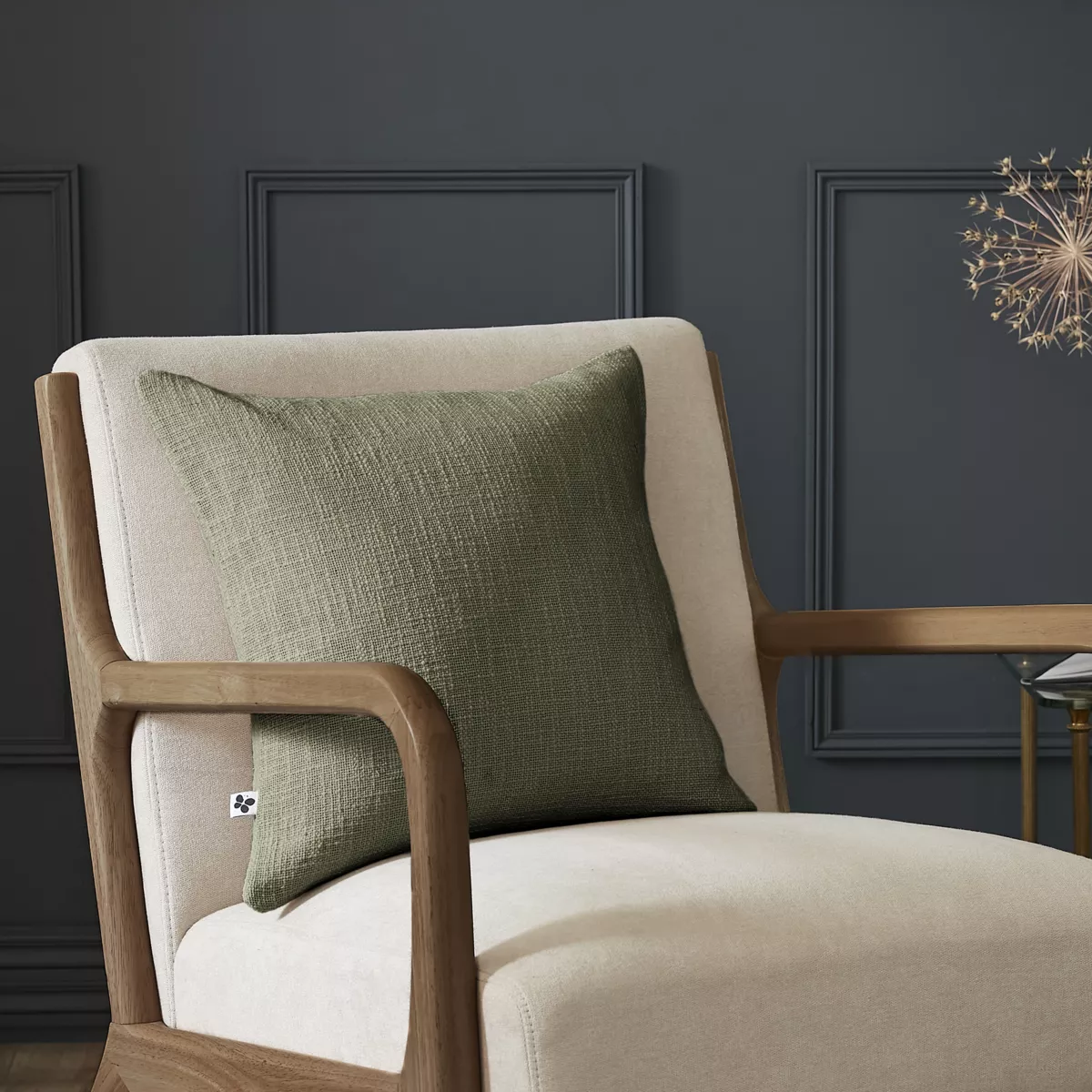 Cojín cuadrado algodón (45 x 45 cm) Sixtine Verde romero 