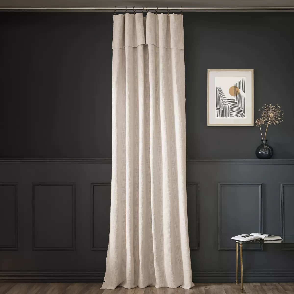Tenda cotone regolabile (140 x max 270 cm) Sixtine Beige