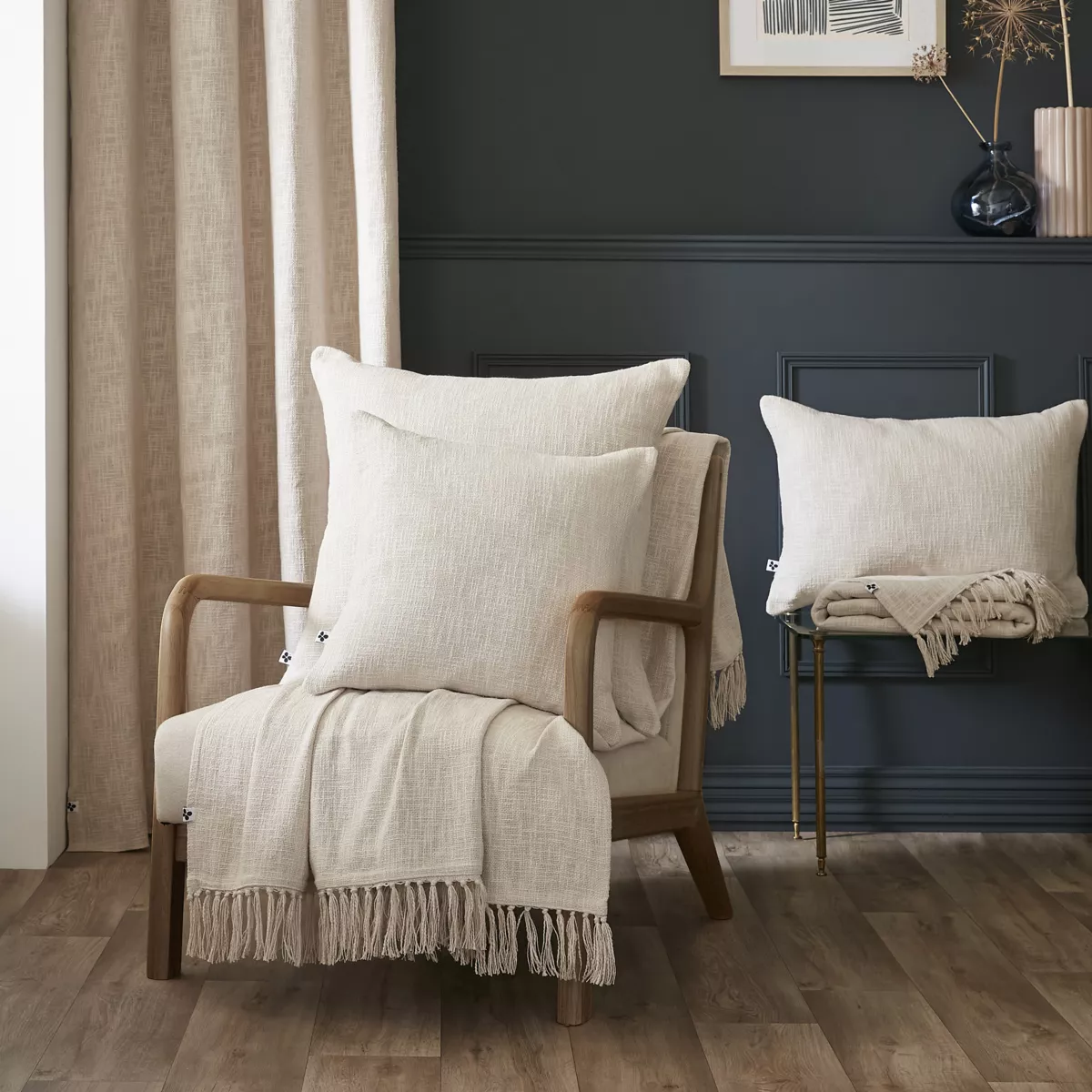 Manta de algodón (180 x 220 cm) Sixtine Beige