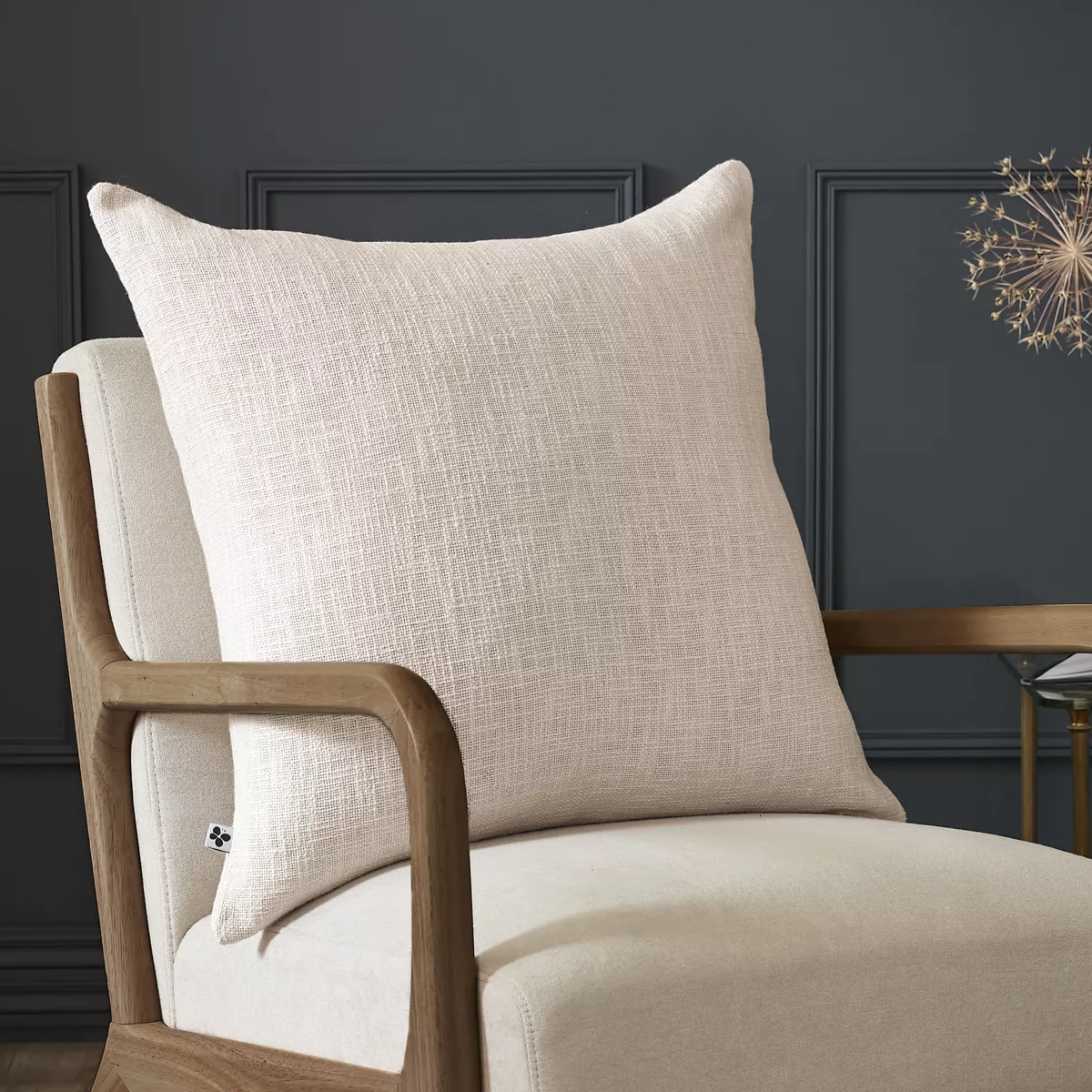 Coussin dŽhoussable 60 x 60 cm Slub SIXTINE Pampa