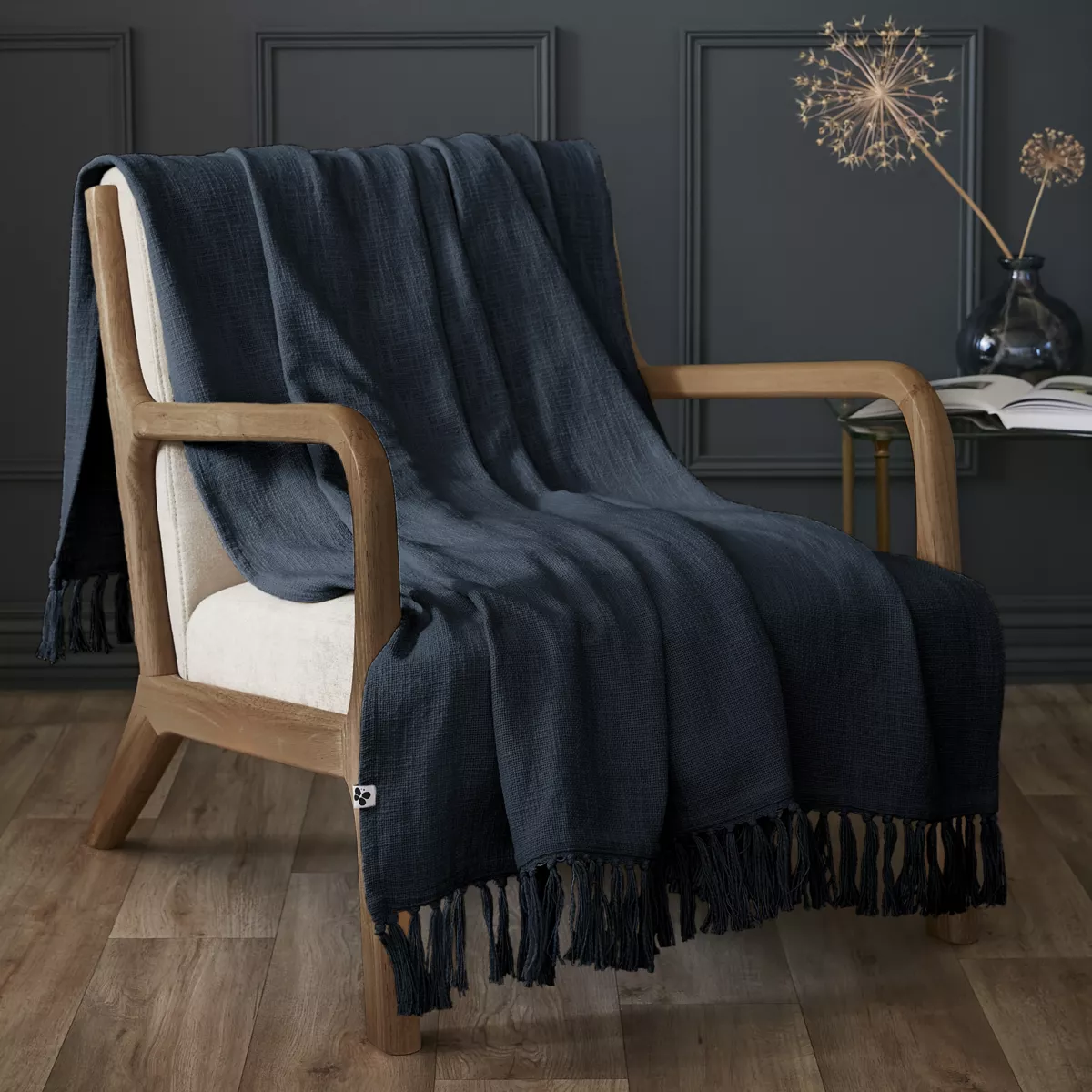 Manta de algodón (130 x 160 cm) Sixtine Azul noche