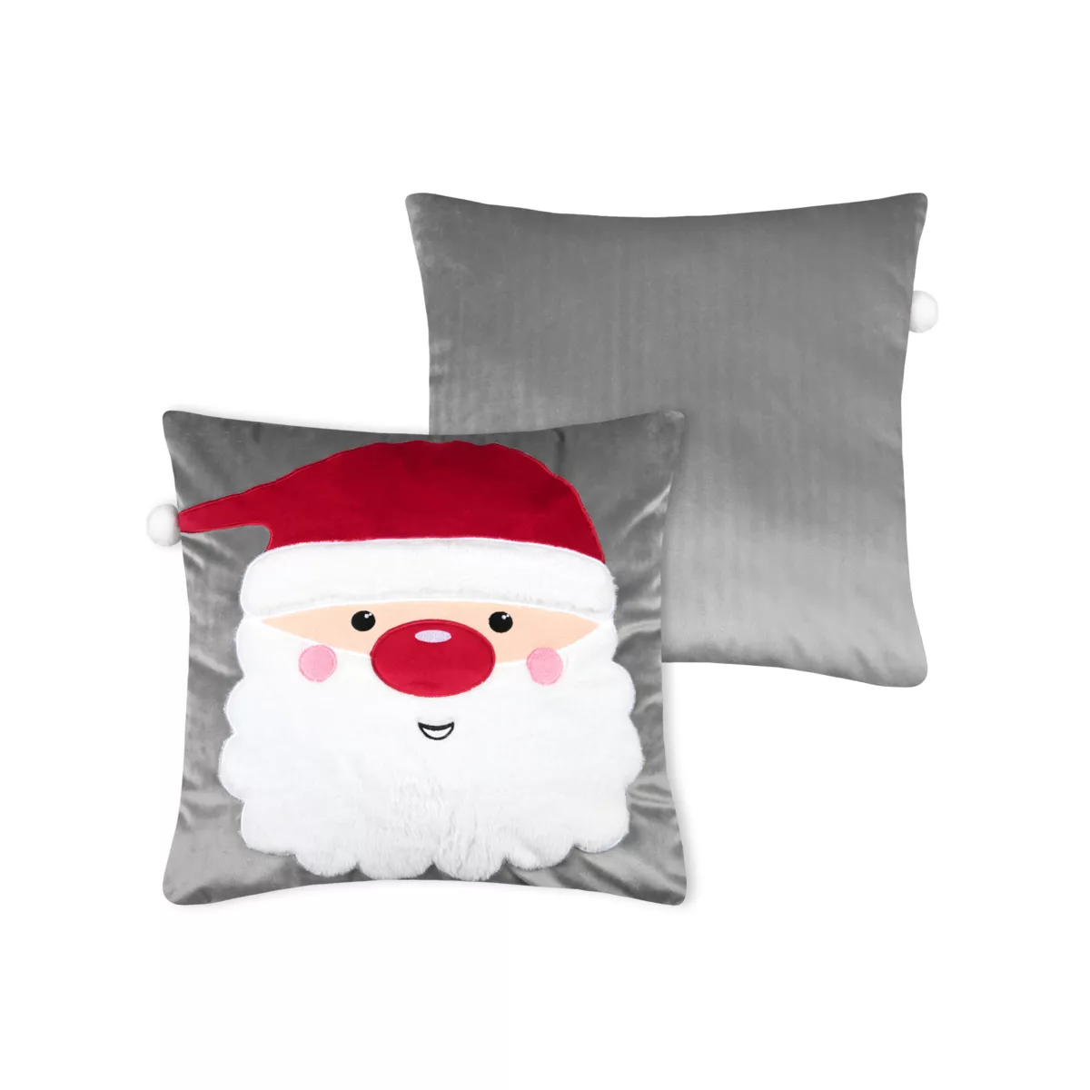Cuscino di Natale quadrato velluto (45 x 45 cm) Edgard Babbo Natale Grigio