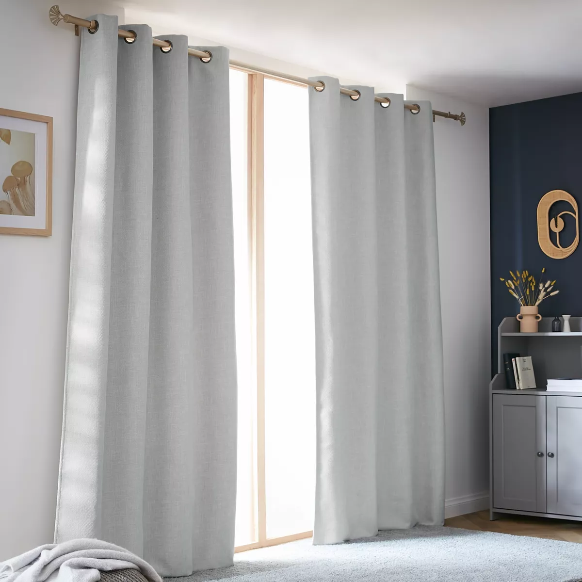 Cortina opaca térmica (140 x 240 cm) Alba Gris