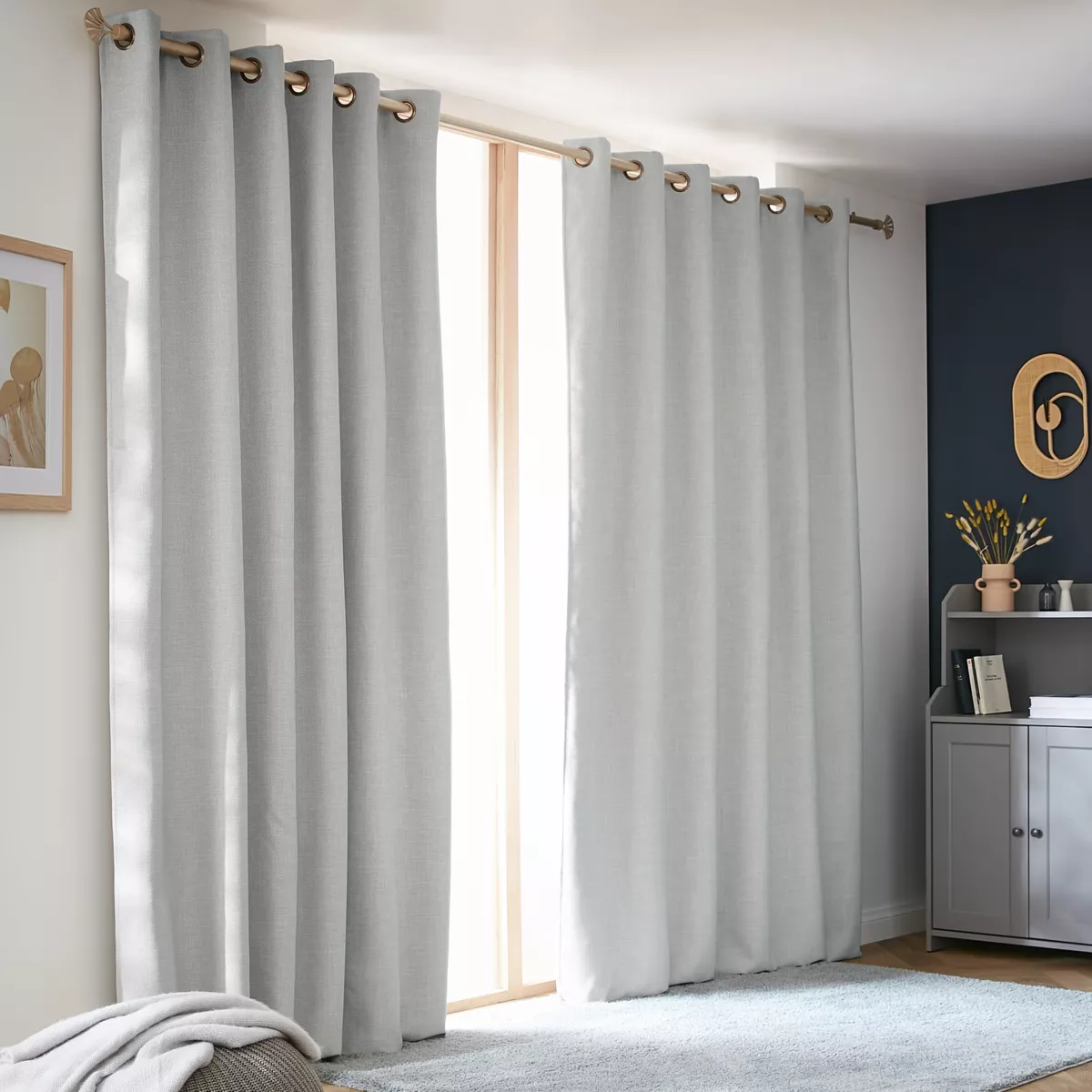 Halbverdunkelnder Thermovorhang (180 x 260 cm) Alba Grau