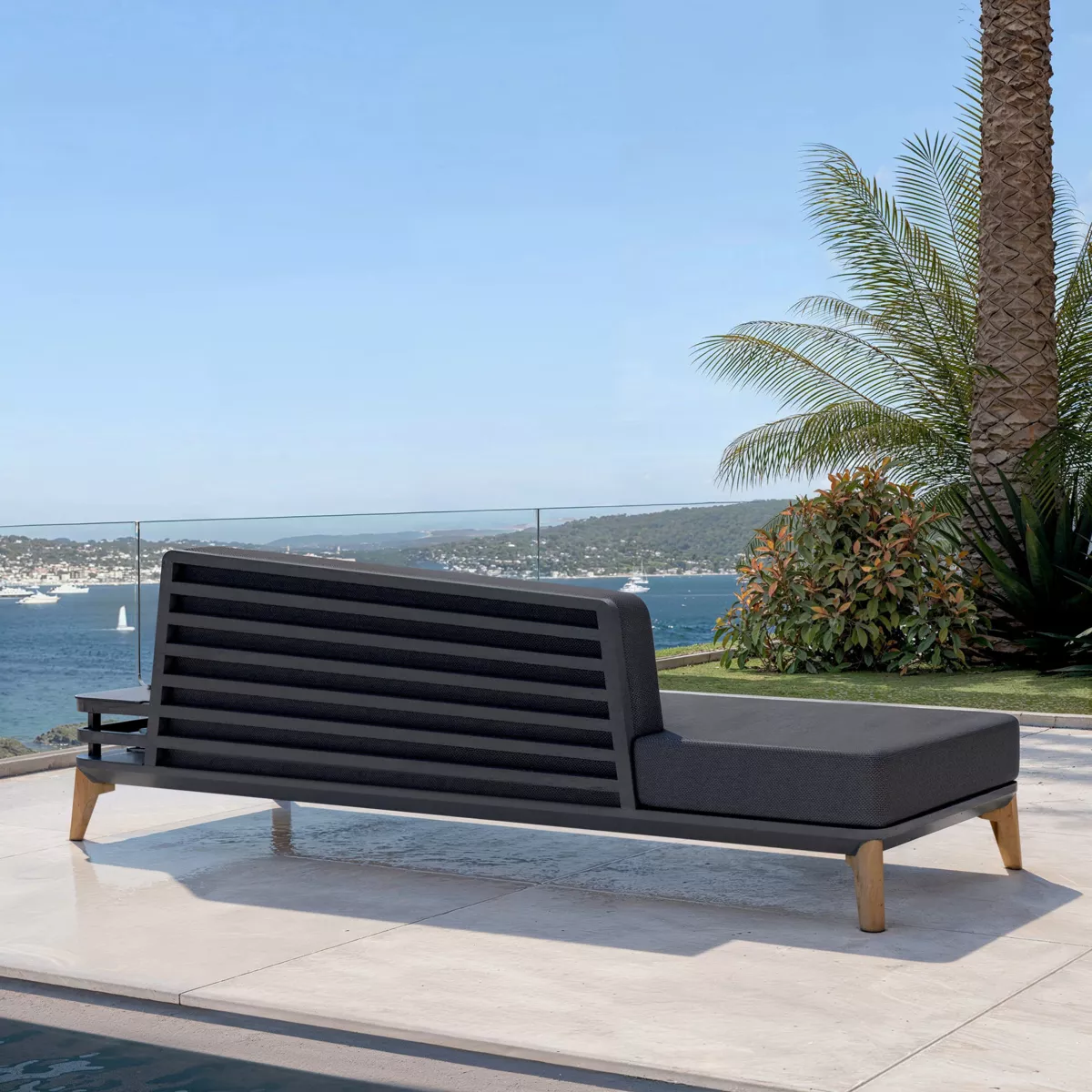 Chaiselongue Garten Aluminium Monte Carlo - Anthrazitgrau