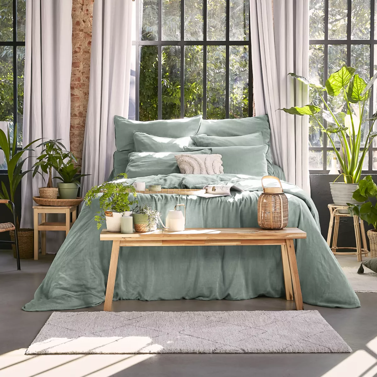 Spannbettlaken aus TENCEL™ Lyocell (90 x 200 cm) Olivia Eukalyptusgrün