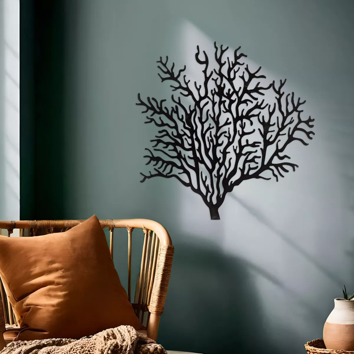 Décoration murale en métal (H56 cm) Corail Noir - Décoration Murale ...