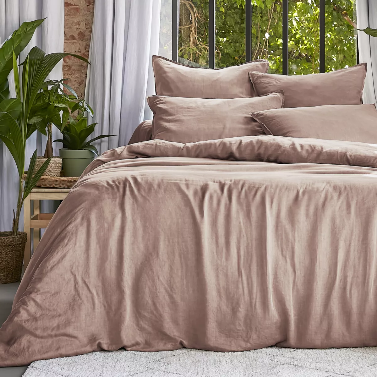 Coprimaterasso in lyocell Tencel™ lavato (260 x 240 cm) Olivia Rosa blush