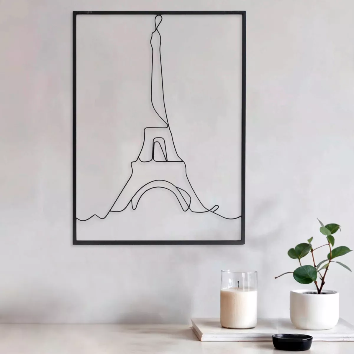 Decorazione murale in metallo (Alt 45 cm) Torre Eiffel Nero