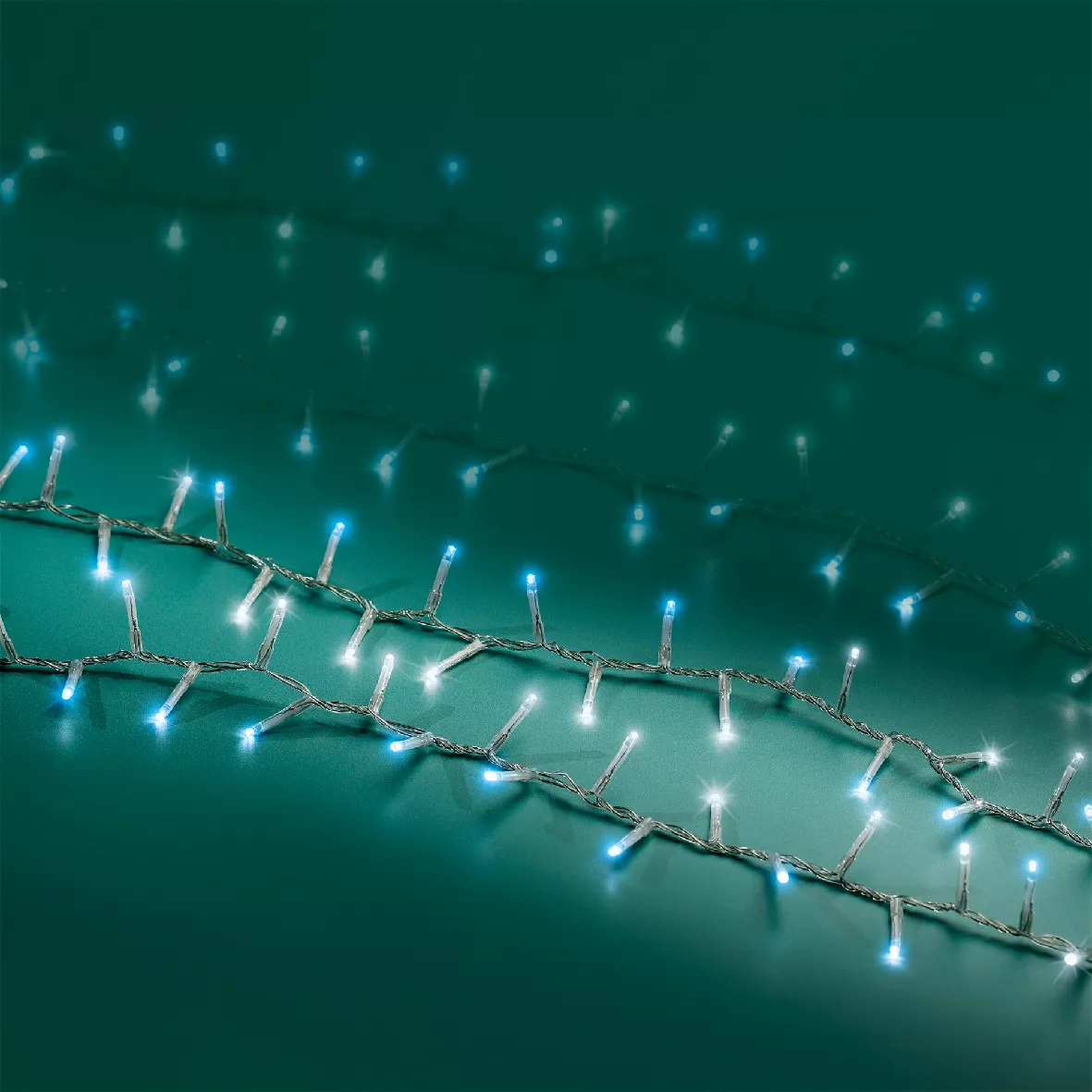 Guirlande lumineuse 22,5 m 1000 LED câble transparent NewLuxe Bicolore Blanc/bleu