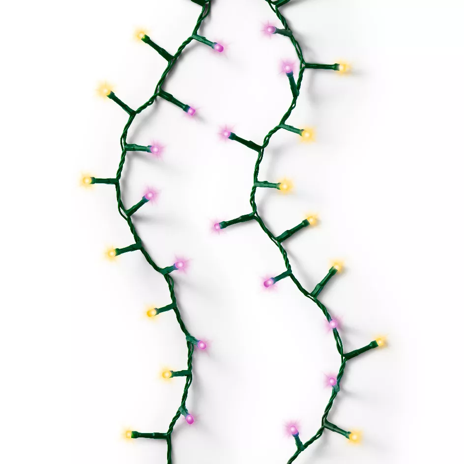 Guirlande lumineuse 11 m 500 LED câble vert NewLuxe Bicolore Rose/blanc
