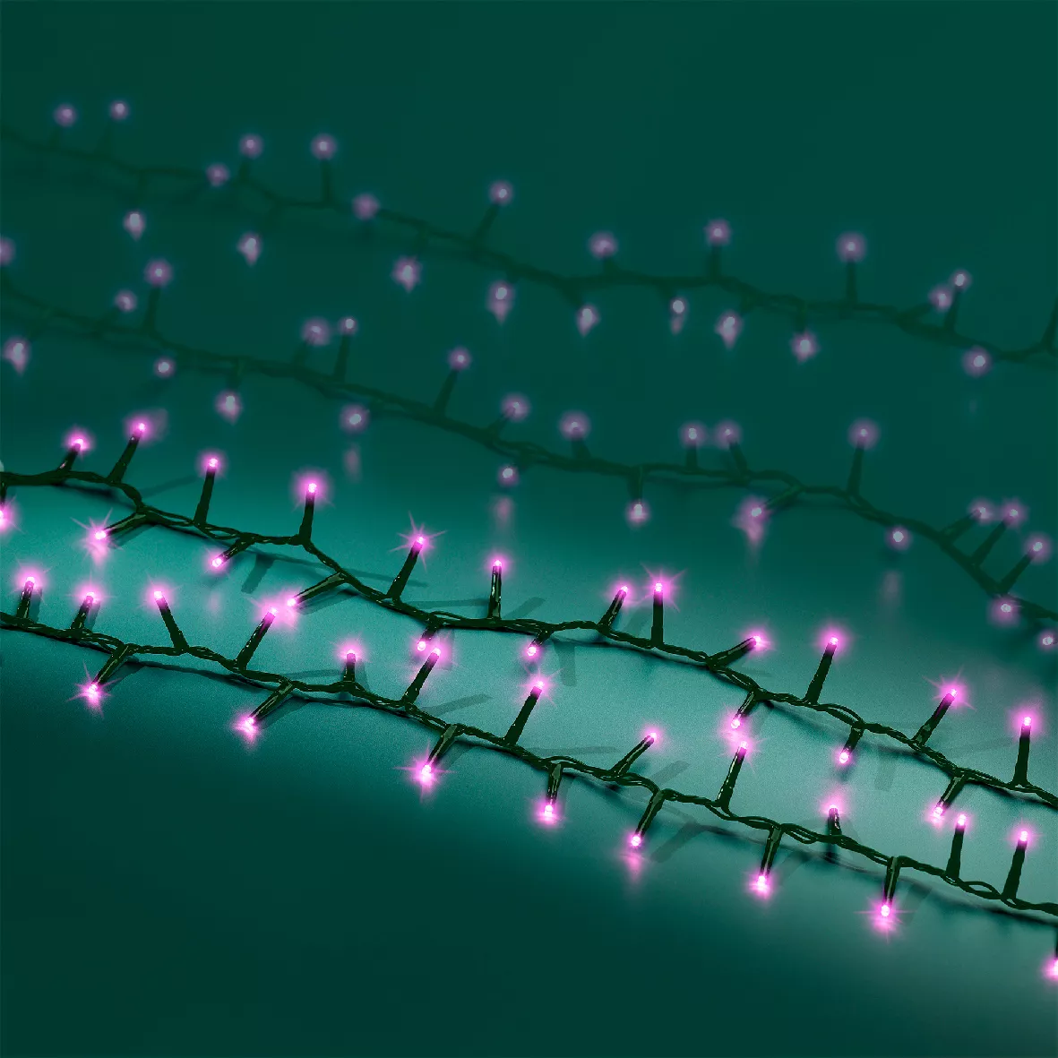 Lichtslinger 11 m 500 LED groen kabel NewLuxe Roos