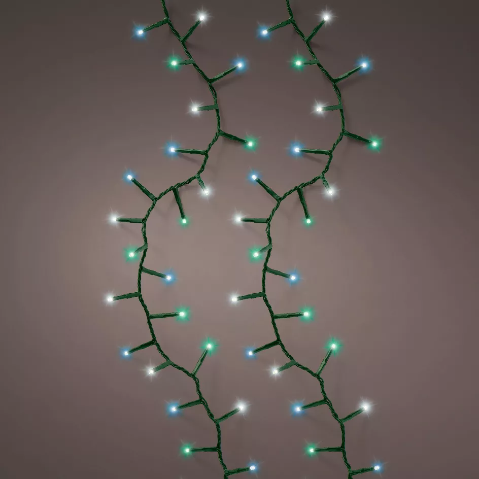 Ghirlanda di luci 11 m 500 LED cavo verde NewLuxe Tricolore Verde/Blu/Bianco