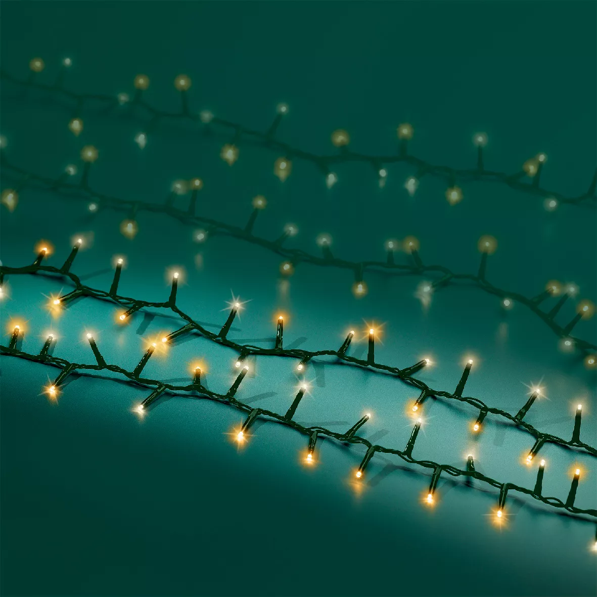 Guirlande lumineuse 22,5 m 1000 LED câble vert NewLuxe Blanc chaud/chaud doré