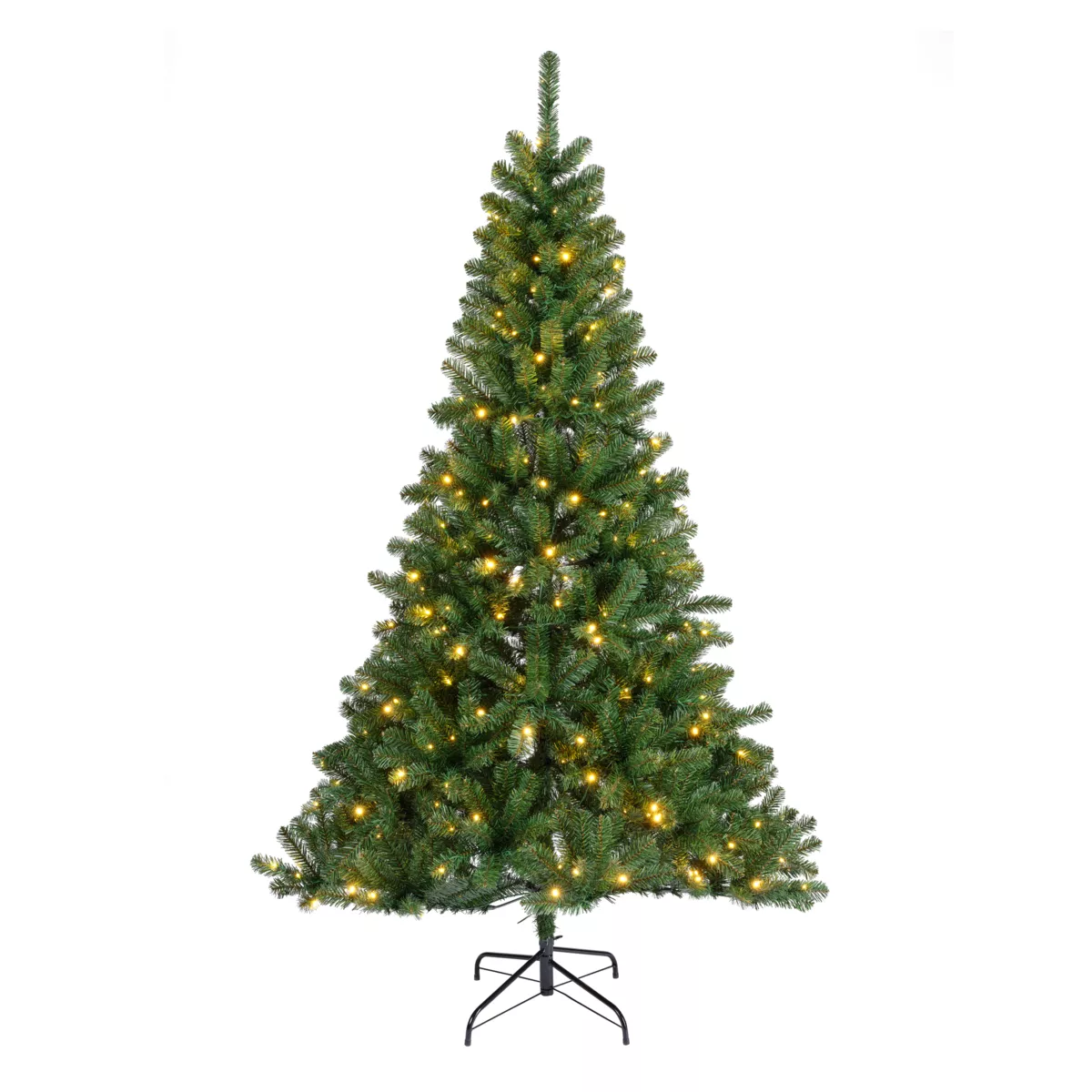 Verlichte kunstkerstboom 260 LED H180 cm King Groen spar