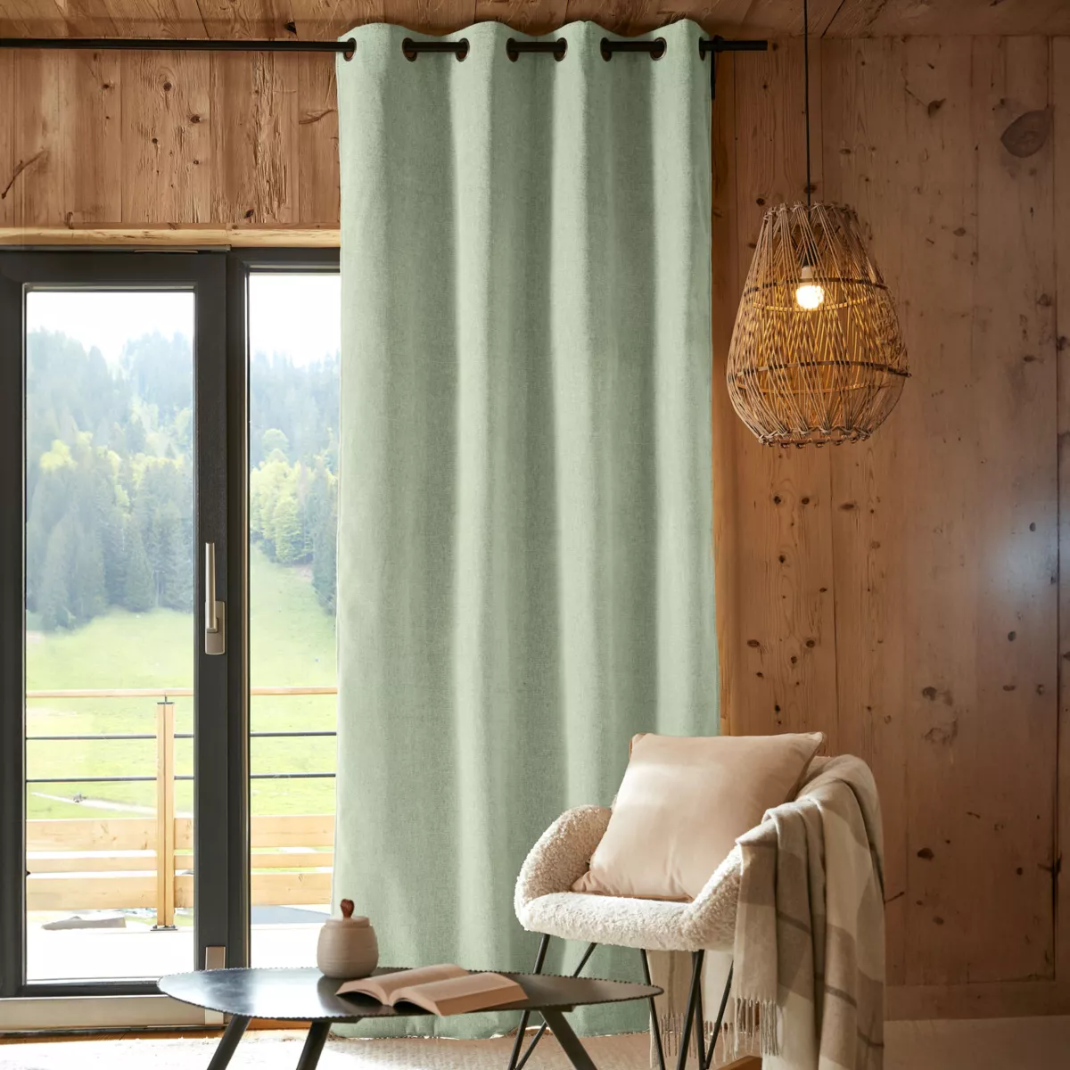 Isolierender Verdunkelungsvorhang Total Blackout (140 x 240 cm) Magnus Eukalyptusgrün