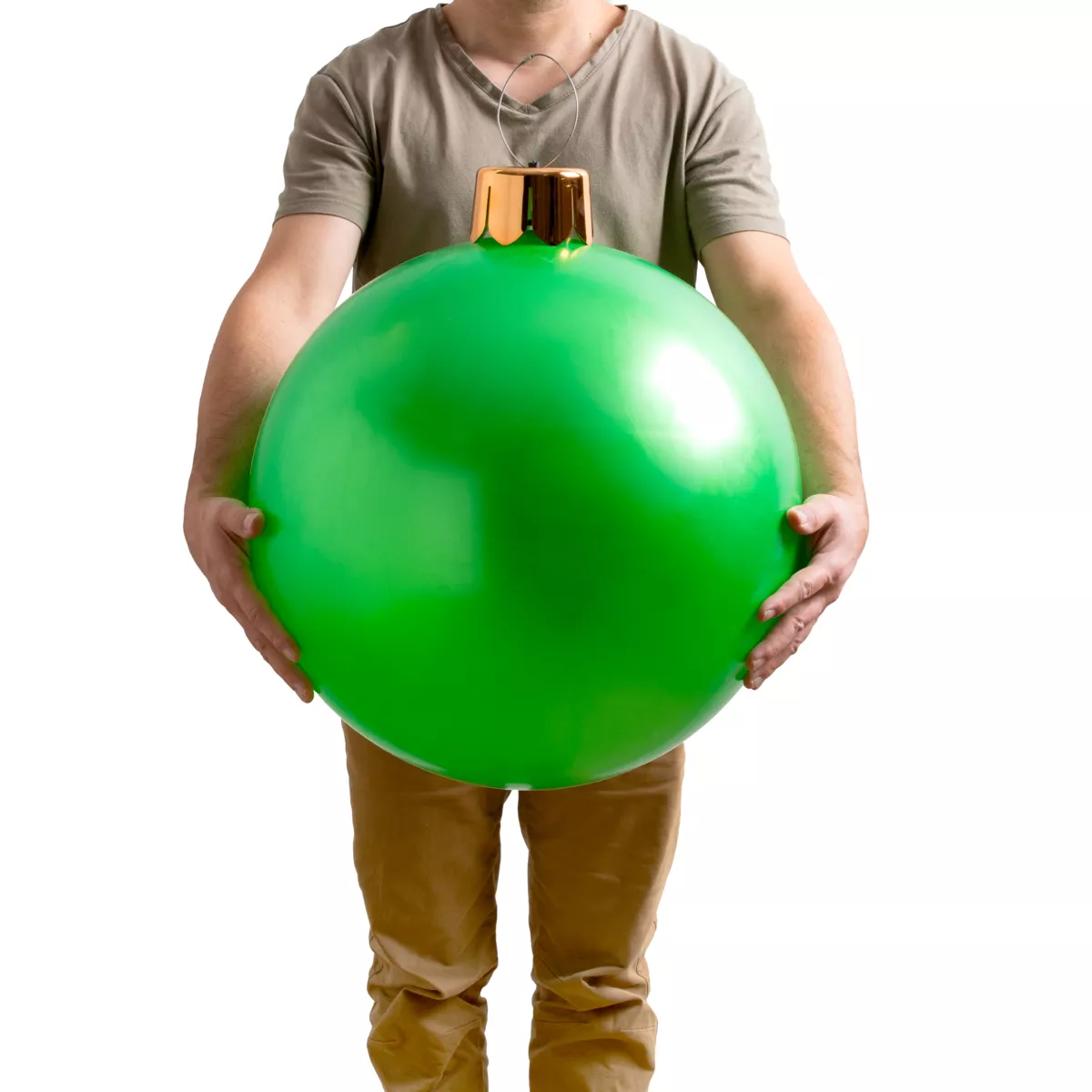 Grande pallina di Natale gonfiabile D45 cm Verde 1