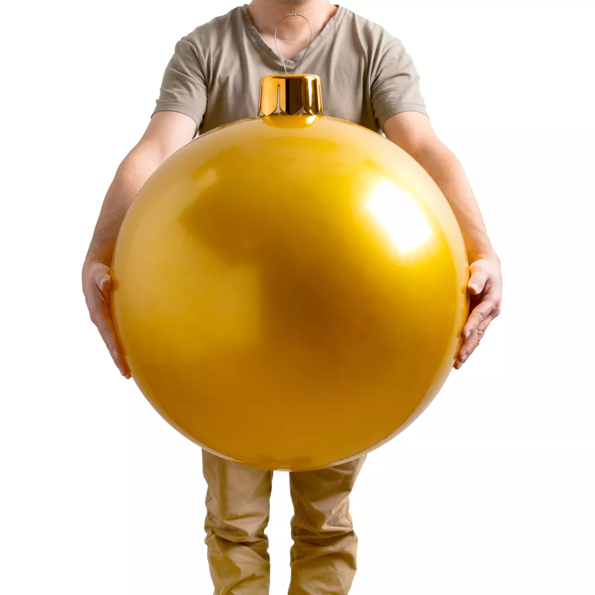 Aufblasbare Weihnachtskugel D65 cm Gold 1