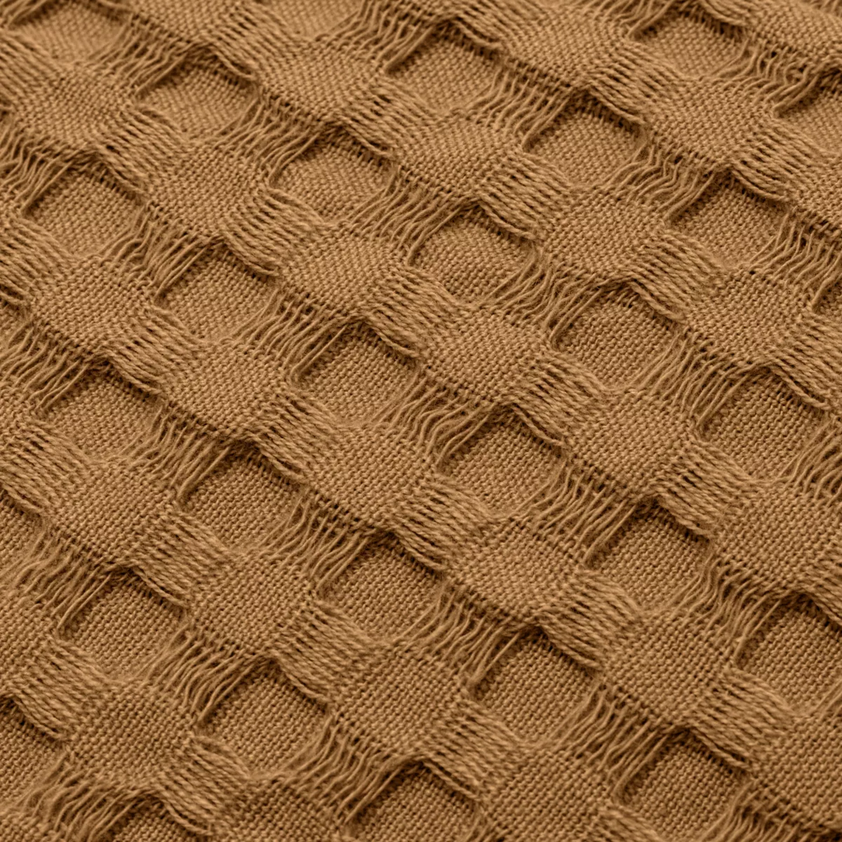 Fodera cuscino quadrata cotone nido d'ape (40 x 40 cm) Maya Camel