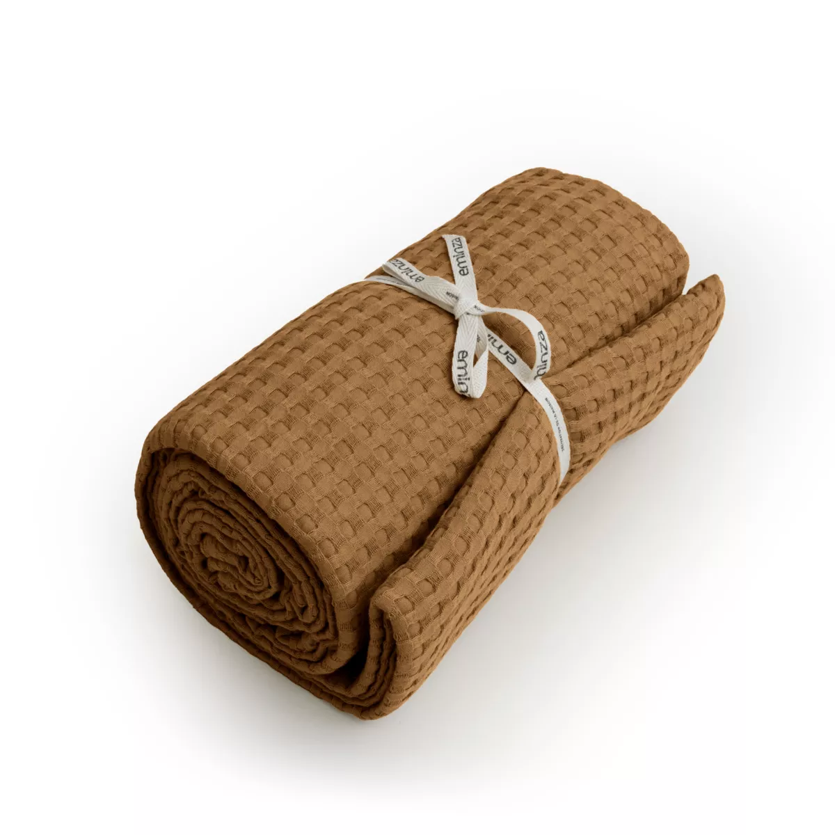 Tagesdecke Baumwolle Wabenoptik (180 x 220 cm) Maya Camel