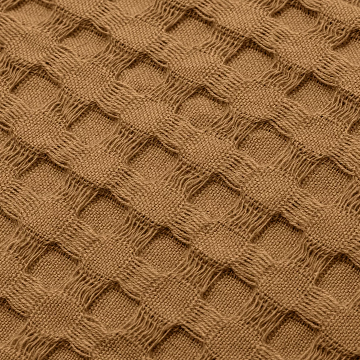 Katoenen honingraat bedsprei (220 x 250 cm) Maya Camel