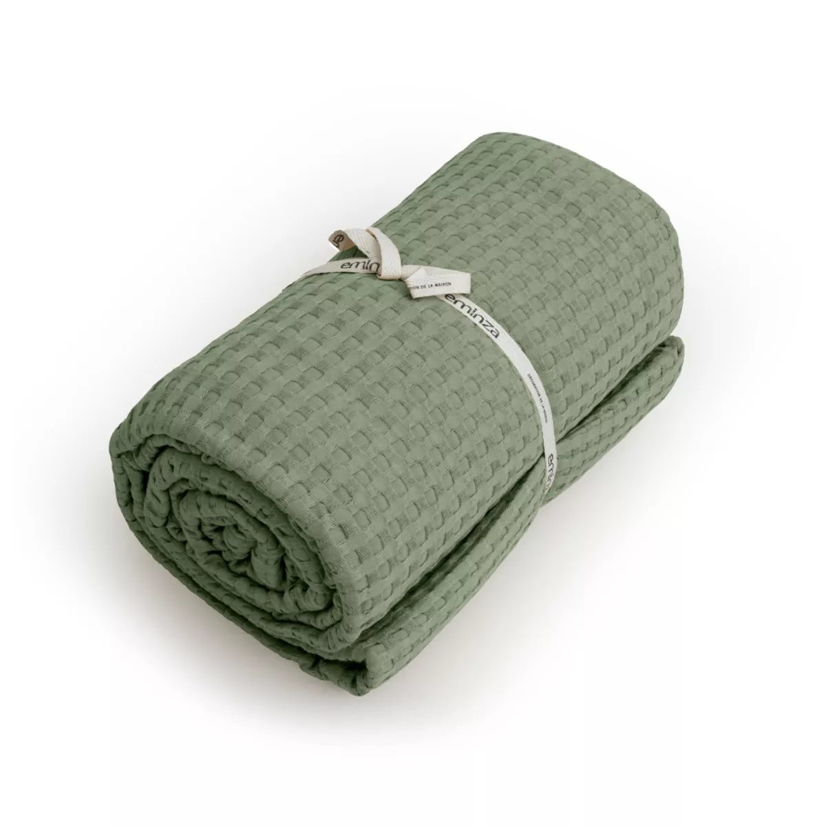 Cubrecama algodón nido de abeja (220 x 250 cm) Maya Verde romero
