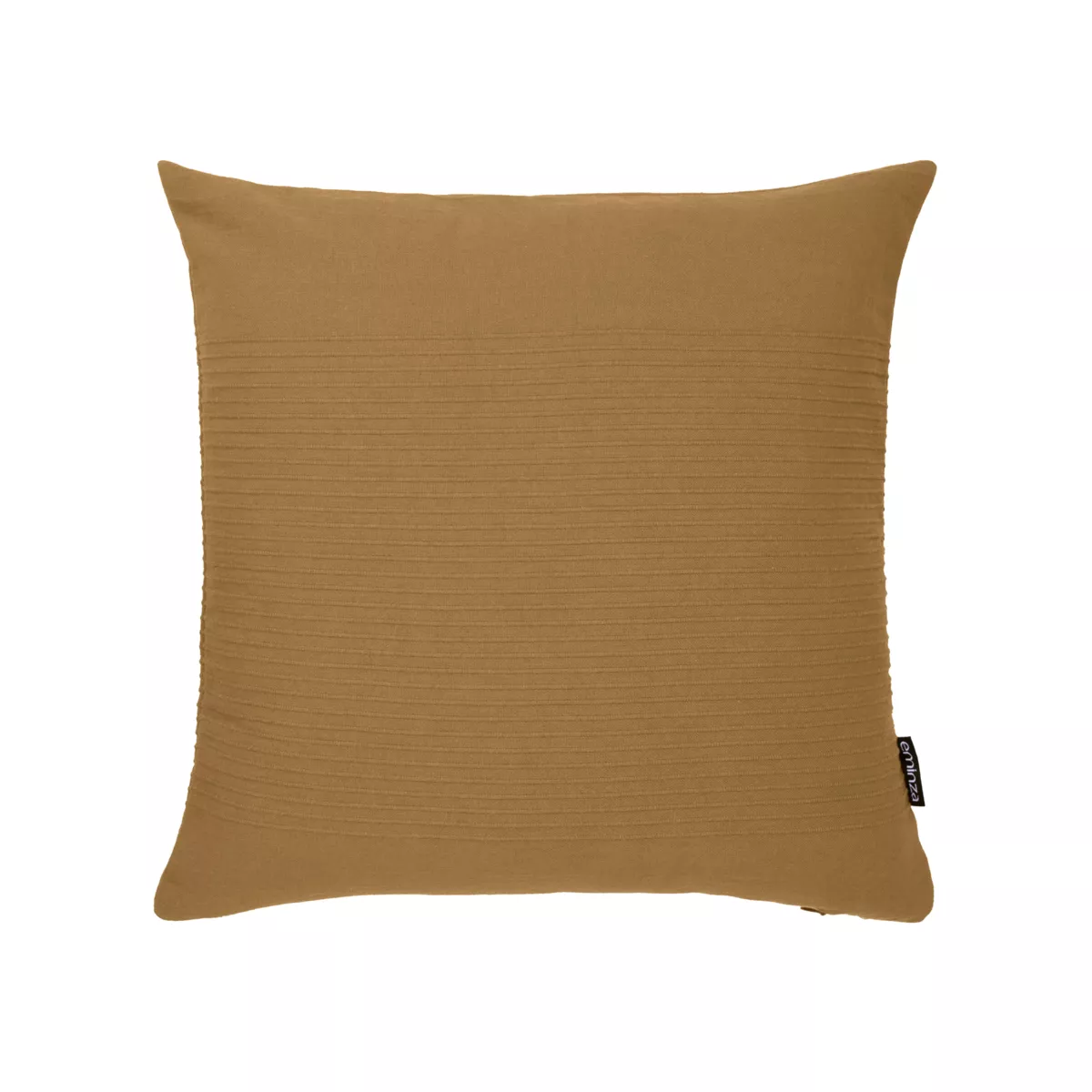 Housse de coussin carrée coton tissé (40 x 40 cm) Léa Camel
